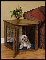 Wood Dog Crate With Wire Sides Medium