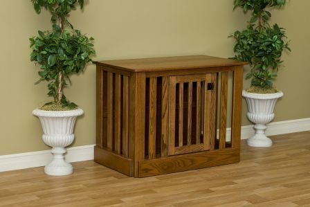 Entertainment Center Dog Crate Oak