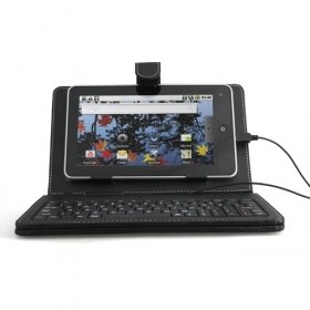 Protective Leather Keyboard Case for 7 inch Tablet PC (MiniUSB Port)