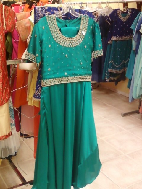Turquoise & Gold Indian Outfit