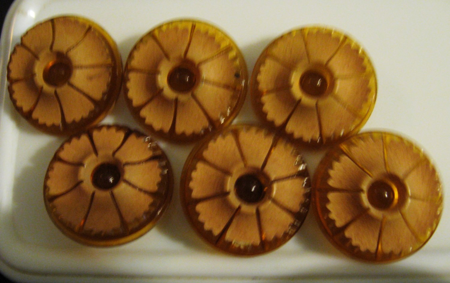 Vintage Plastic orange buttons