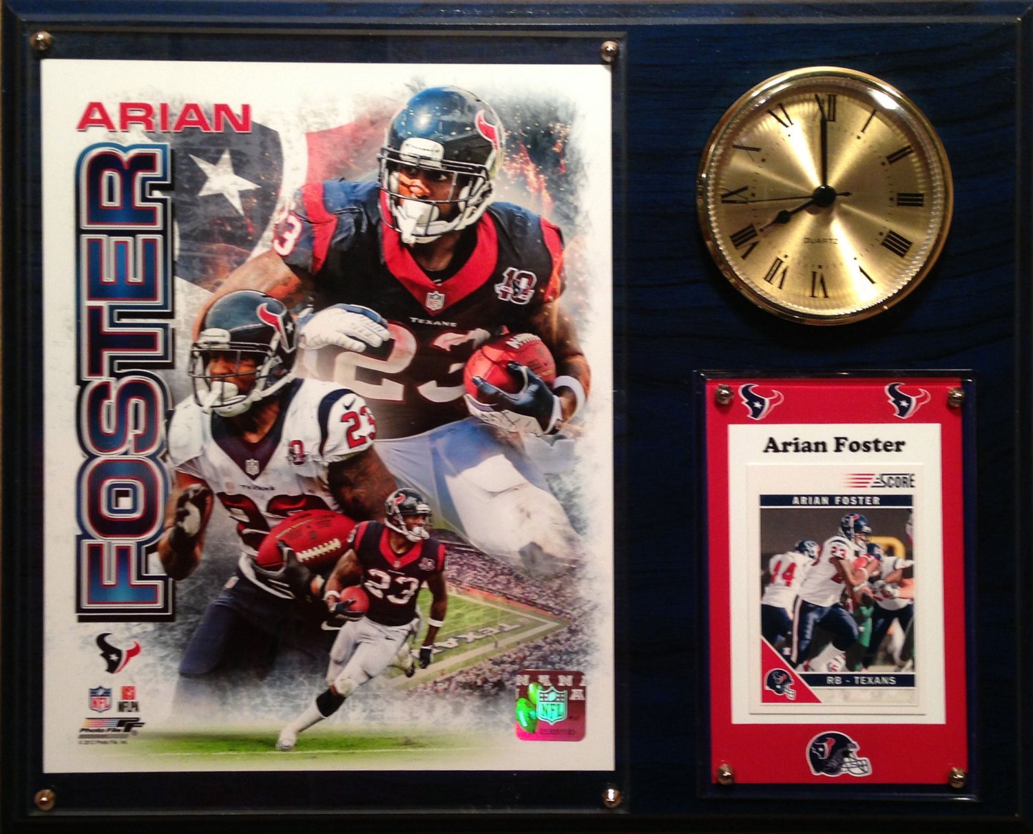Arian Foster Houston Texans Photo Plaque clock.