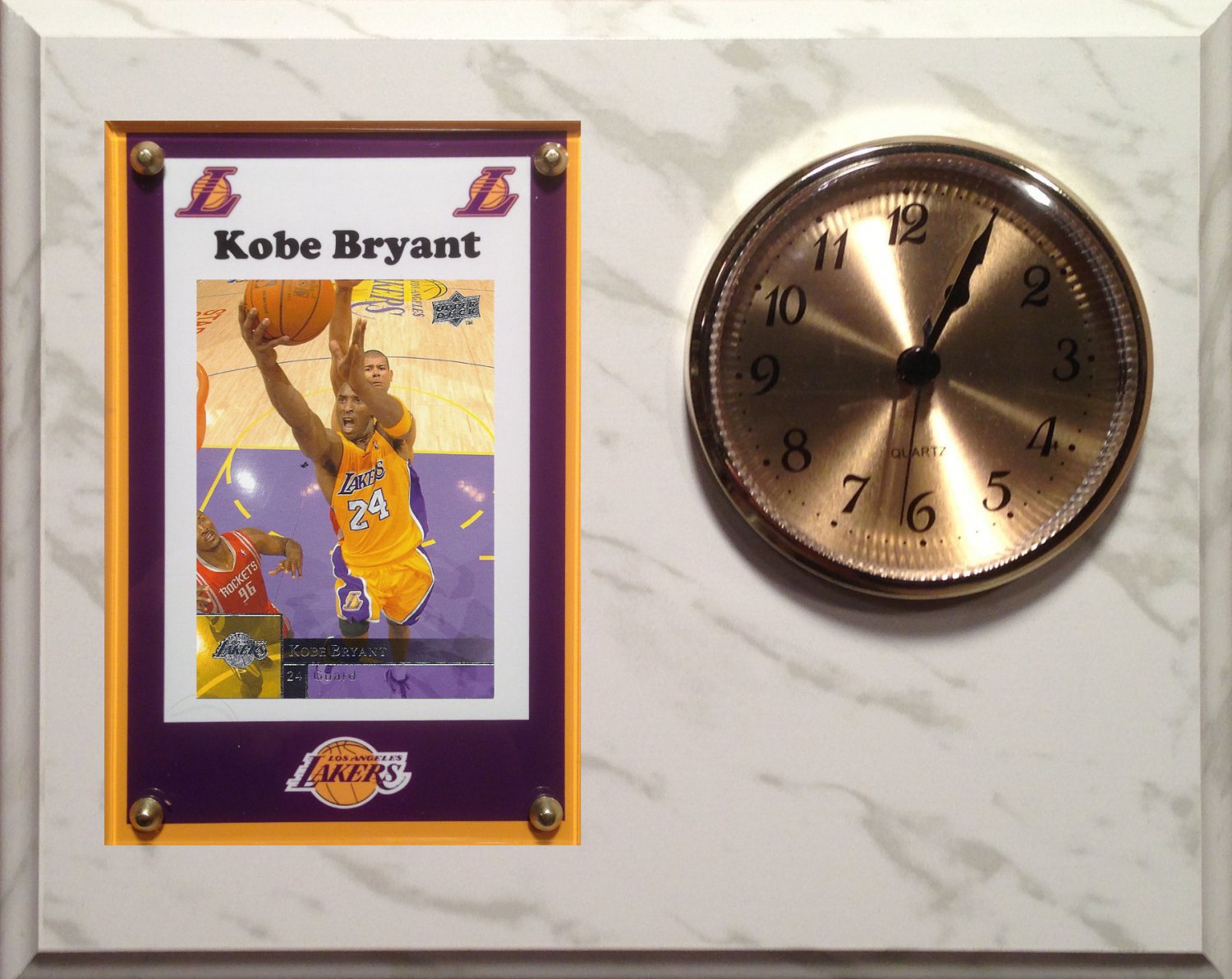 Kobe Bryant Los Angeles Lakers Plaque clock.