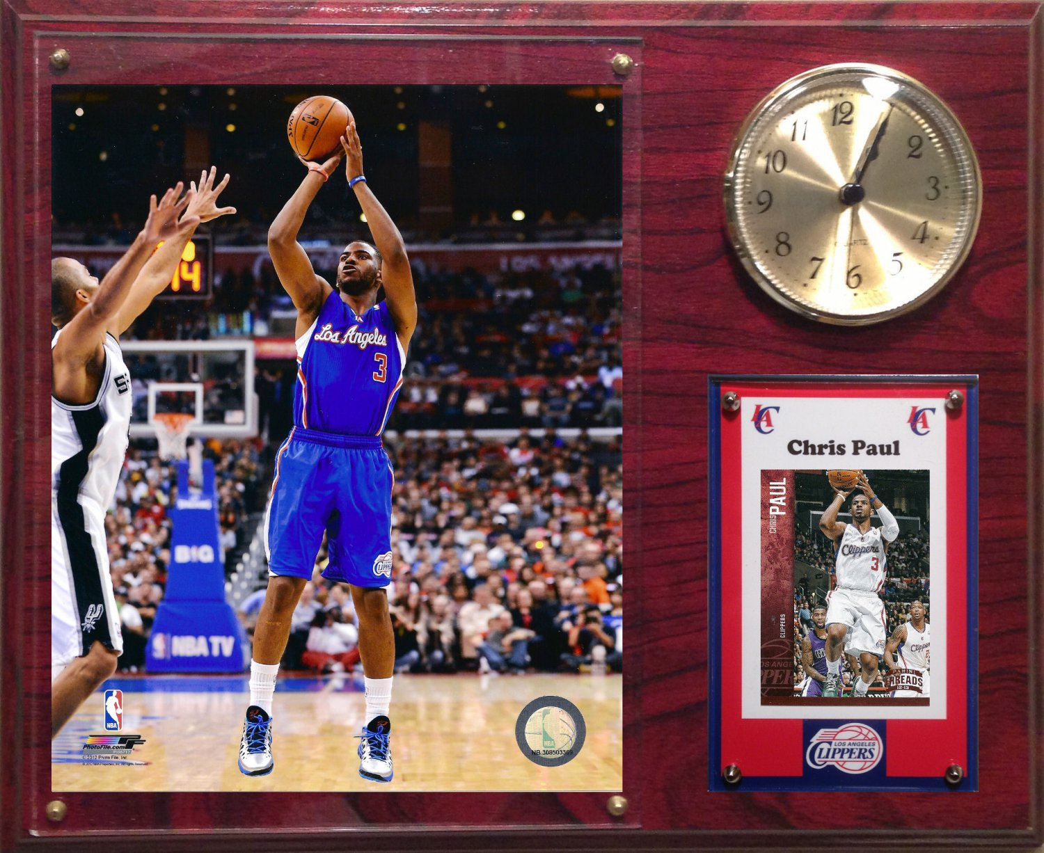 Chris Paul Los Angeles Clippers Photo Plaque clock.