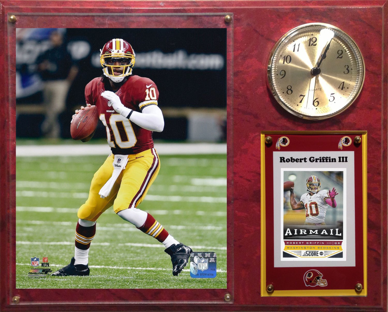 Robert Griffin III Washington Redskins Photo Plaque clock.