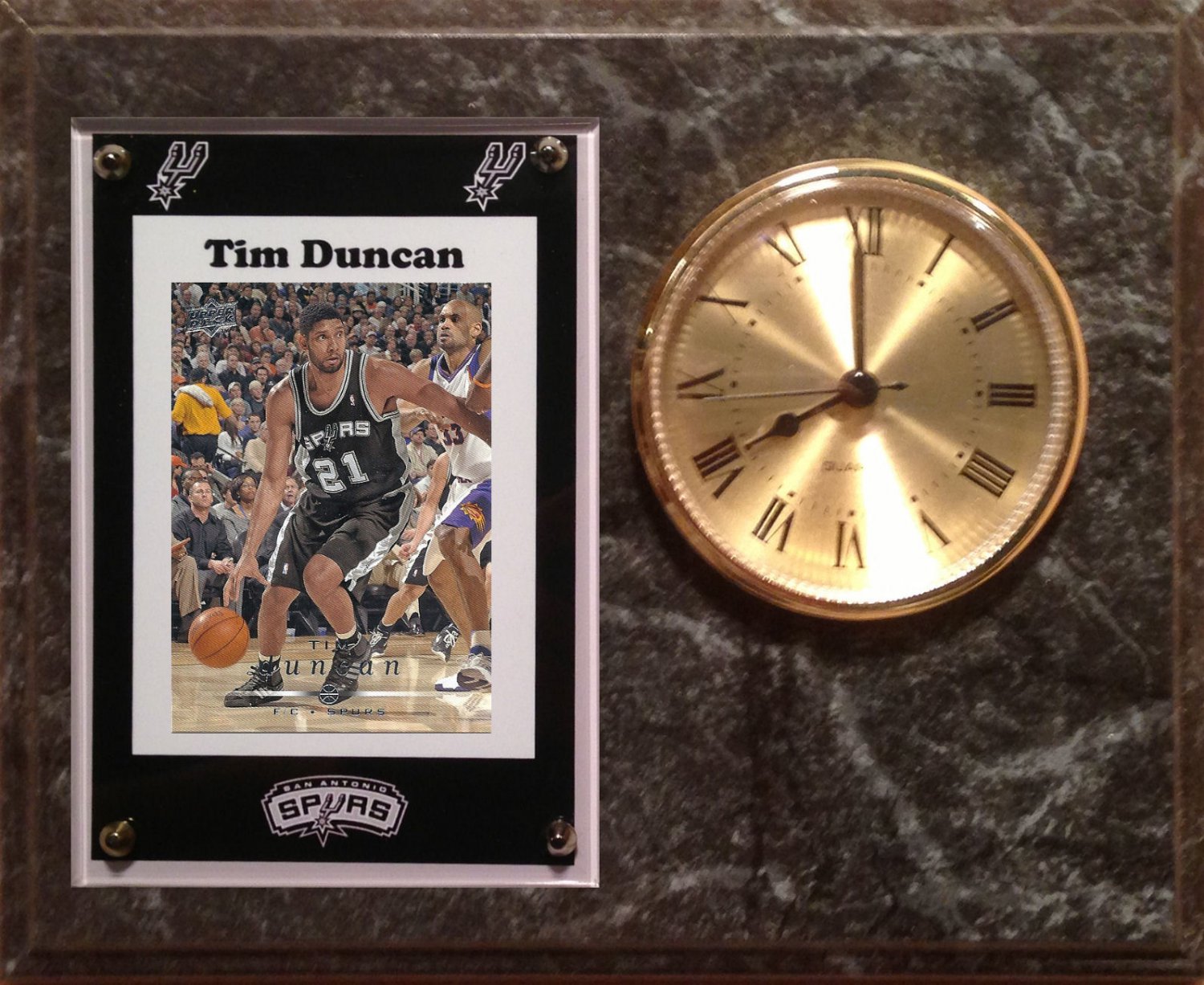 Tim Duncan San Antonio Spurs Plaque clock.