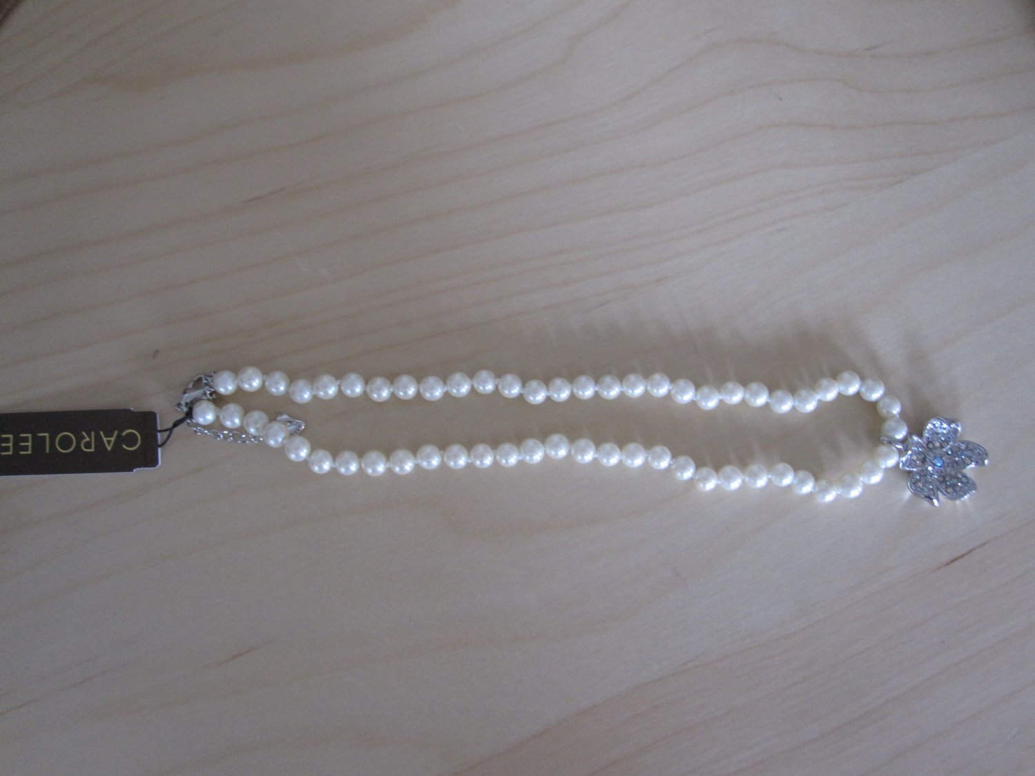 Carolee Pearl Necklace with Crystals