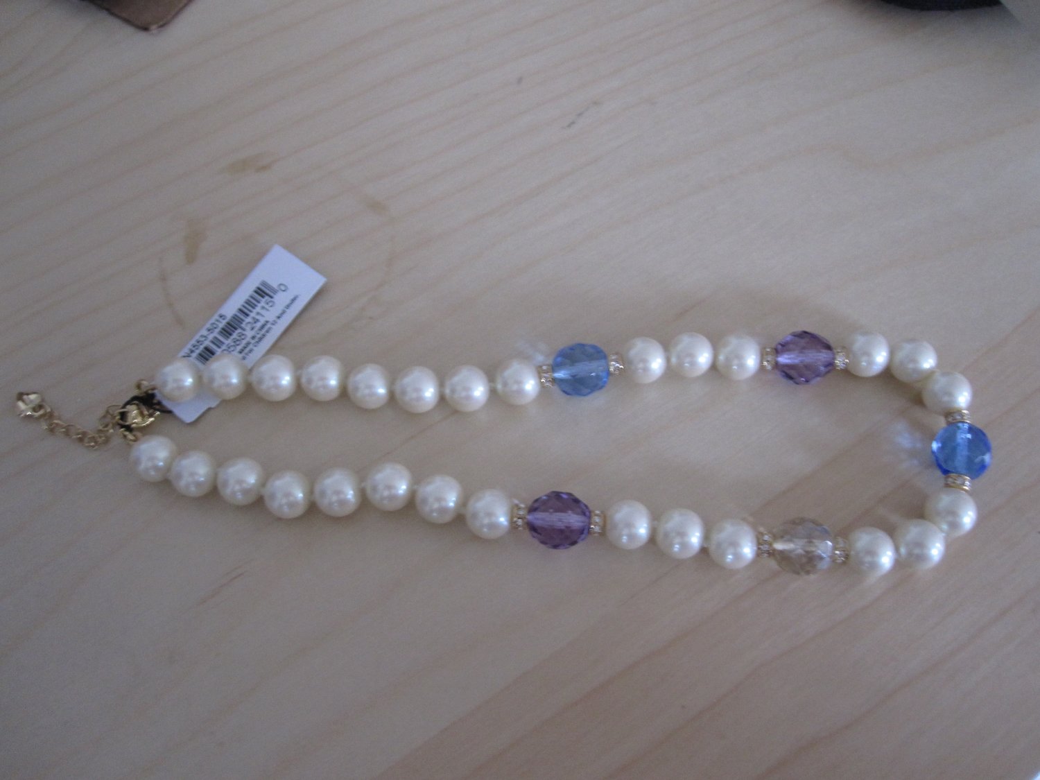 Carolee Pearl Necklace with Crystals