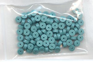 Polymer Clay Heishi, Turquoise