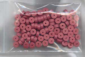 Polymer Clay Heishi, Red Tile