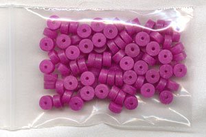 Polymer Clay Heishi, Fuchsia