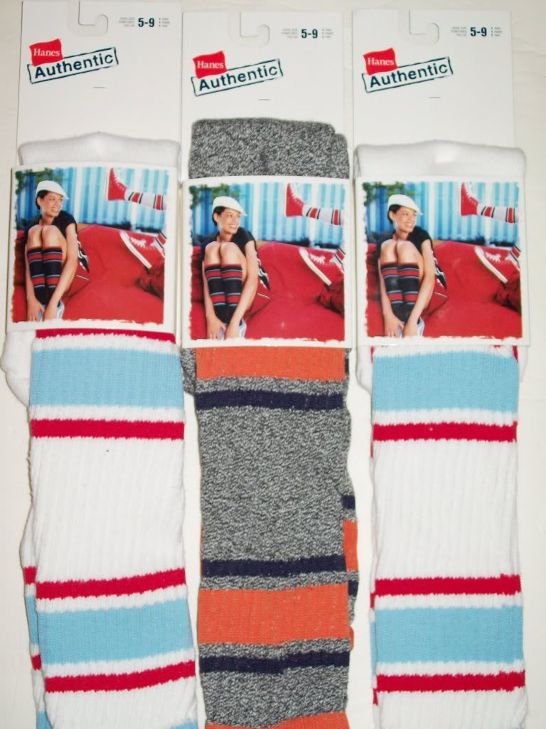 3 Hanes stripe knee high womens socks size 5-9