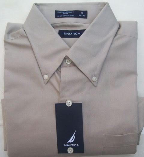 NAUTICA long sleeve casual DRESS SHIRT 16 34/35 size L