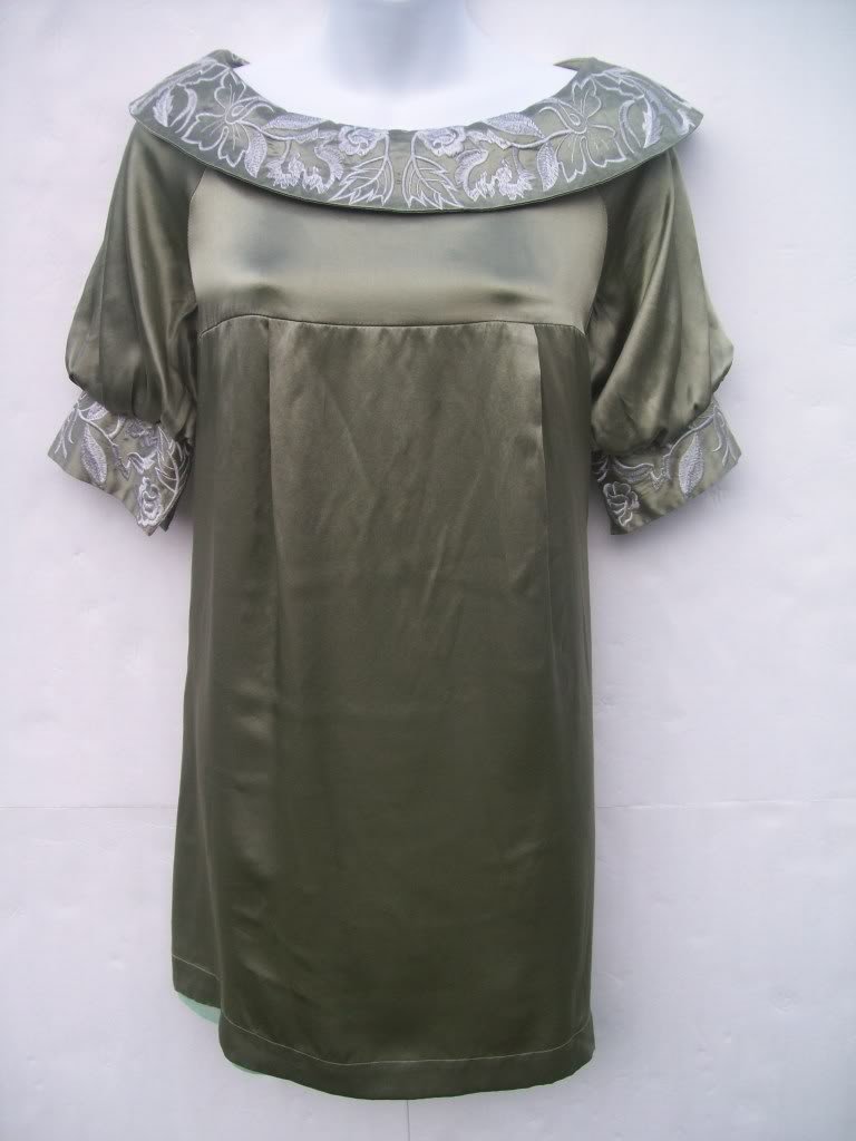 Elie Tahari embroidered silk swing dress size 6