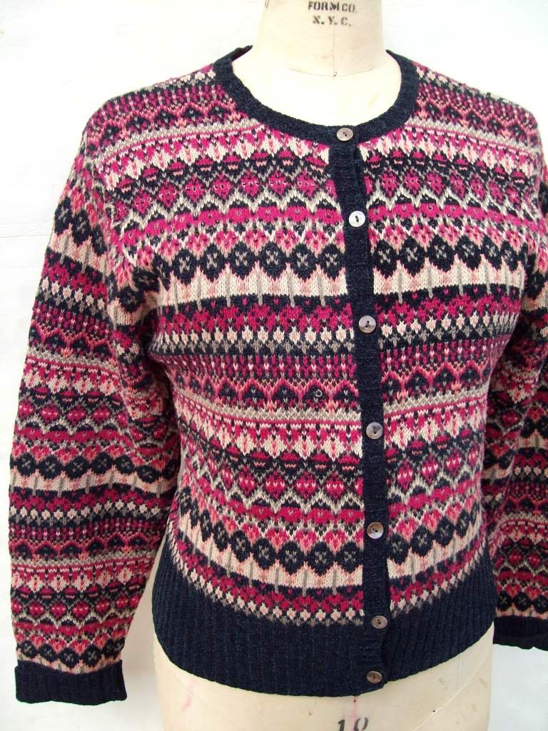 Eagles Eye knit crew cardigan sweater size L