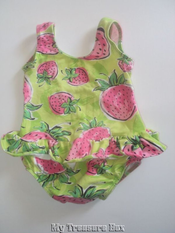 TALBOTS 9 M Strawberry Lime Green ONE PIECE Swim Suit