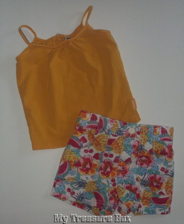 BABY GAP & CIRCO Gold Tank Top & Floral Shorts 3T