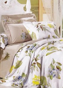4-pc Comfortable Light Apricot Colored Cotton Duvet Cover Bedding Set