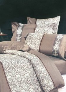 4-pc Grey Jacquard Floral Satin Drill Duvet Cover Bedding Set