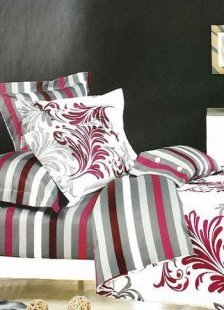 Classic Cotton 4-pcs Bedding Set Gray Stripe