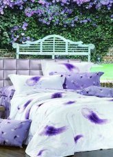 4-pc Violet Floral Colored Cotton Duvet Cover Bedding Set