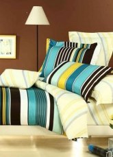 4-pc Beautiful Yellow Cotton Floral Reactive Print Duvet Cover Bedding Set