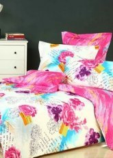 4-pc Comfortable Pink Floral Cotton Duvet Cover