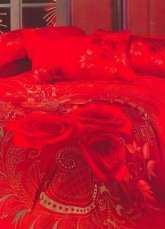 4-pc Fabulous Red Cotton Duvet Cover