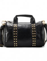 Glamorous Black Cylindric Adjustable Womens Shoulder Bag