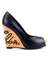 Black Rivet Hallow Wedged Fashion Shoes