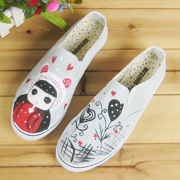 Elastic Shoes Painting Shoes Low Cut Shoe Jean Shoes Appreal Footwear Lady shoes Canvas Shoes Shoes