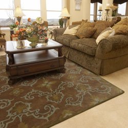 CHocolate flowered Rug
