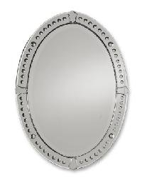 Silver Coated Oval Mirror