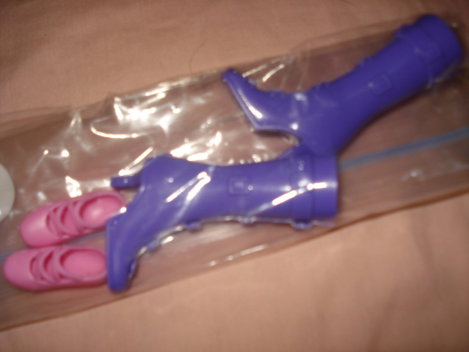Purple calf length boots and pink Ballerina slippers for Barbie Doll - NEW ea02