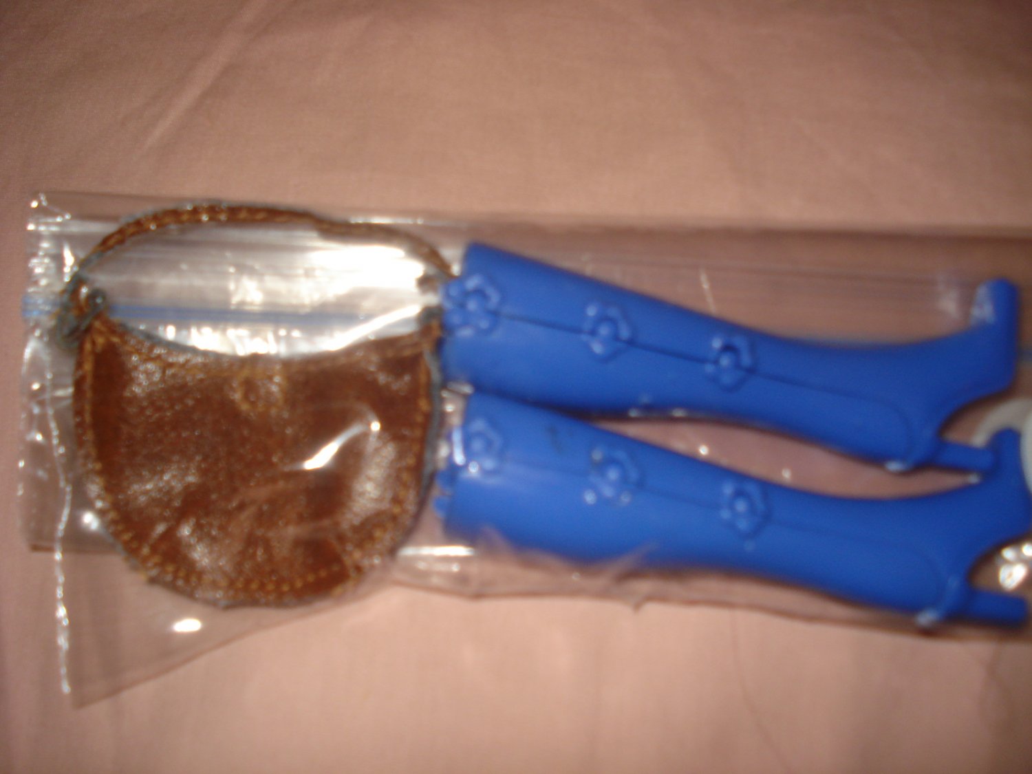 Brown leather-like purse and knee length purple boots for Barbie Doll - NEW eao3