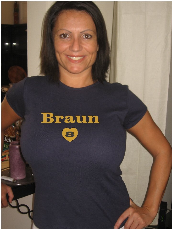 Womens "Ryan Braun" Brewers T Shirt Jersey S-XXL