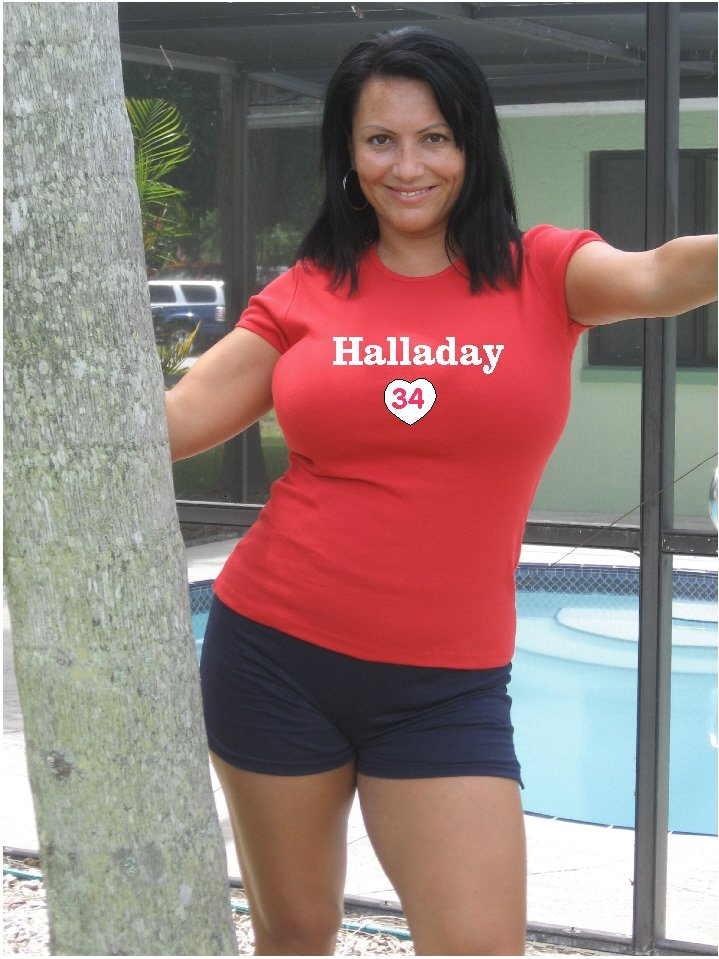 Womens "Roy Halladay" Phillies T Shirt Jersey S-XXL