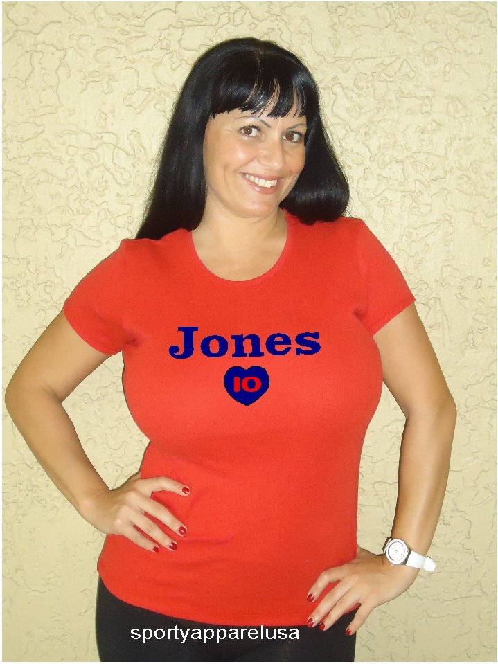 Womens "Chipper Jones" Braves T Shirt Jersey S-XXL