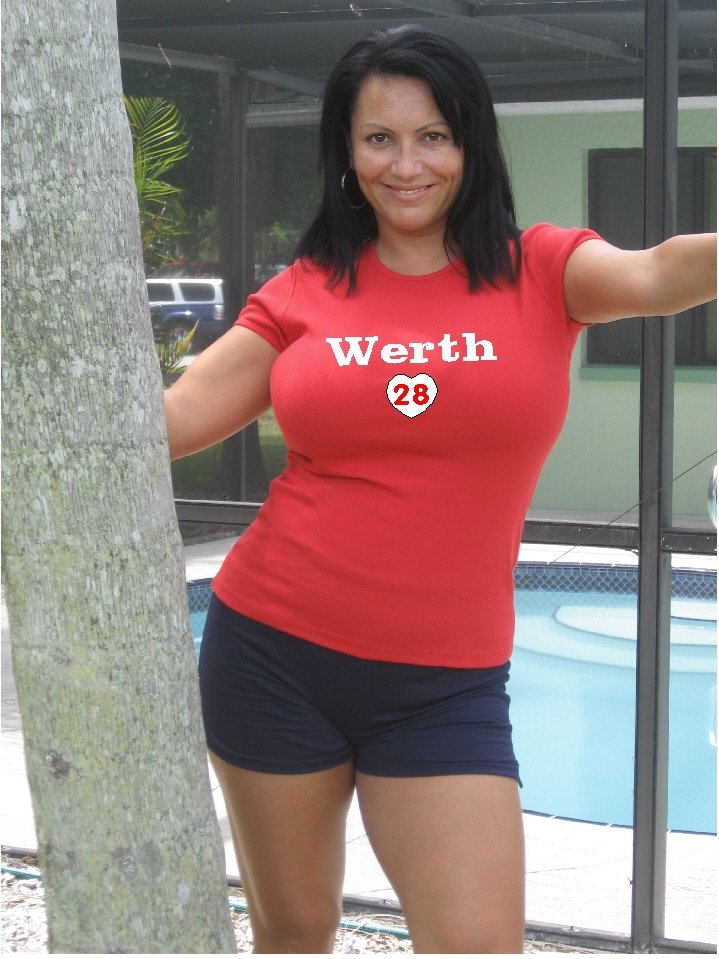Womens "Jayson Werth" Nationals T Shirt Jersey S-XXL