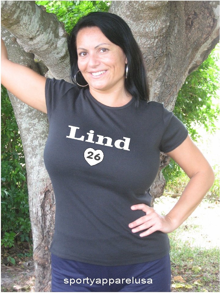 Womens "Adam Lind" Blue Jays T Shirt Jersey S-XXL