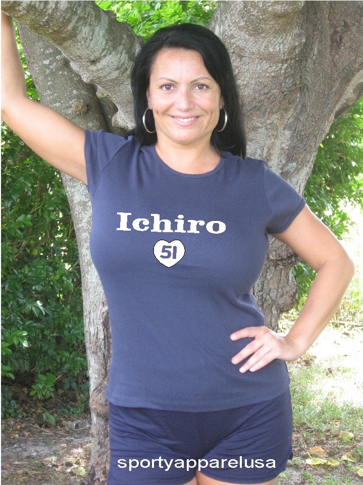 Womens "Ichiro Suzuki" Mariners T Shirt Jersey S-XXL
