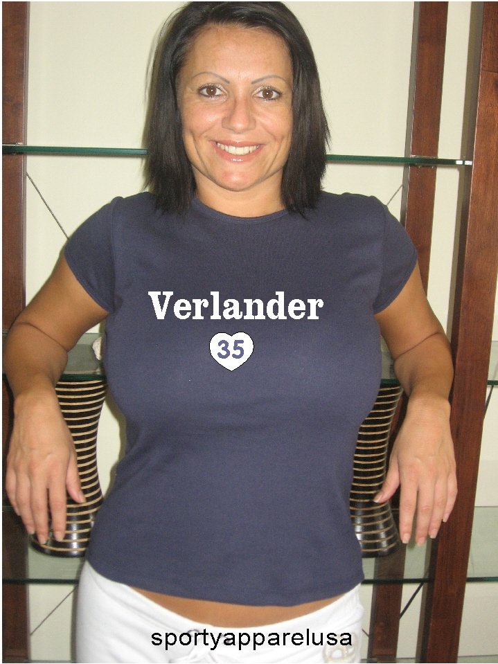 Womens "Justin Verlander" Tigers T Shirt Jersey S-XXL