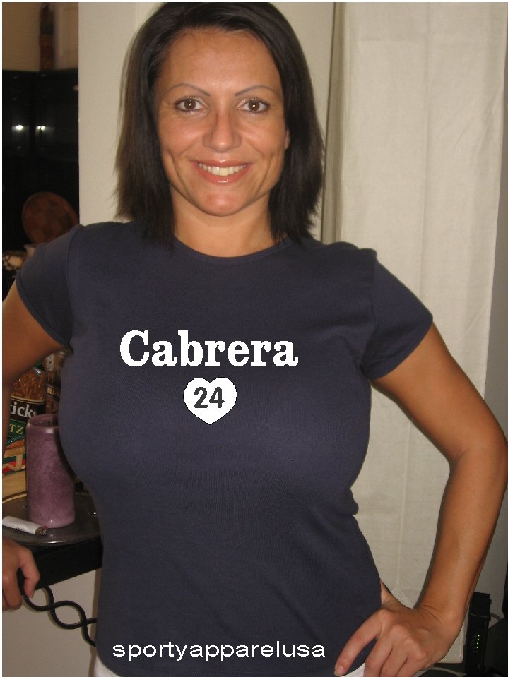 Womens "Miguel Cabrera" Tigers T Shirt Jersey S-XXL