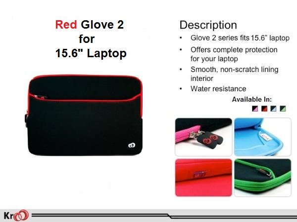 RED Kroo GLOVE 2 W/POCKET for 15.6" Notebook