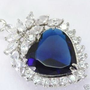 Blue HEART of ocean titanic CZ crystal Pendant Necklace free shipping