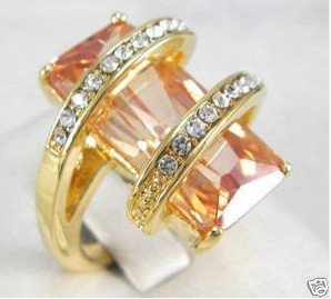 Beautiful zircon CRYSTAL ring 6-9 free shipping