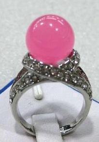 HOT!Charme pink jade Ring size 7,8,9 free shipping