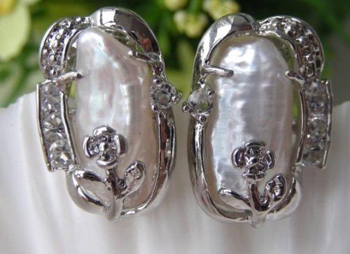 charming real white freshwater pearls earrings free shipping