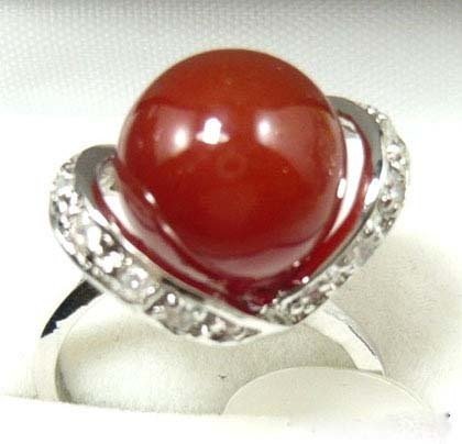 Red Agate Jade silver crystal Ring size: 7. 8. 9 free shipping