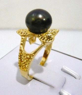 Real Black Pearl Flower Ring size: 7.8.9 free shipping
